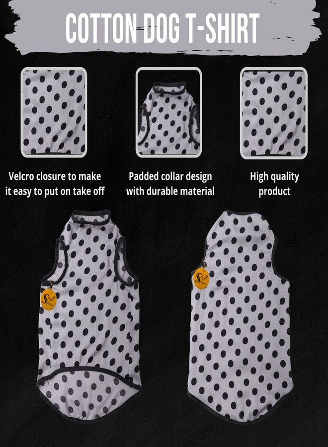 سايج سكوير تيشيرت للكلاب من Sage Square، مصنوع من خامة ناعمة ومرنة | تصميم عصري وجذاب للحيوانات الأليفة | خفيف الوزن وناعم | ملابس مريحة وجيدة التهوية للكلاب | طقم صدرية أنيق (مقاس كبير جدًا - 24 بوصة، رمادي منقط) - Image 5